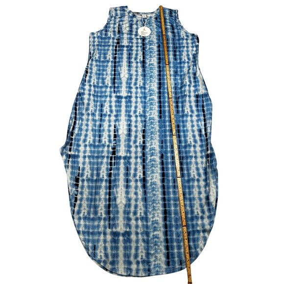 Sleeveless Blue Tie-Dye Maxi Dress With Side Pockets XXL Lightweight & Casual - Picture 4 of 10